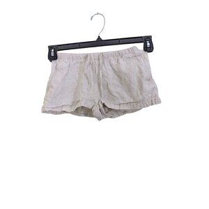 Girls Size Med 8 Linen Blend Elastic Waist Shorts Beige Beach Summer Natural